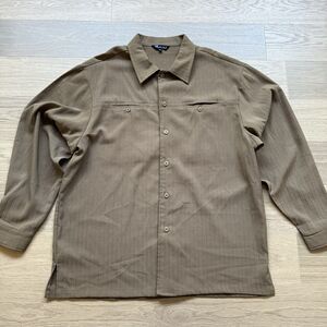 Vintage Maltos Shirt Men XXL Brown Retro Polyester Heavy